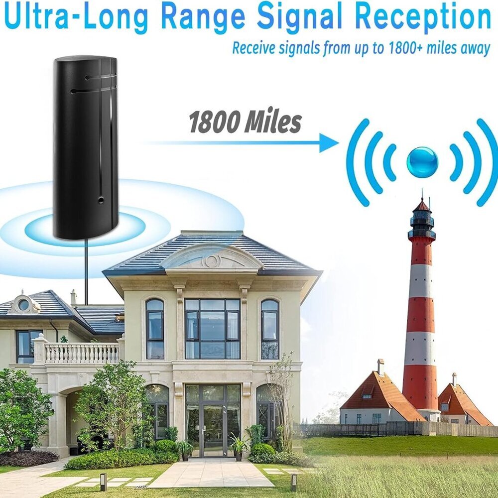 2025 Upgraded TV Antenna Indoor Outdoor, 2200+ Miles Range Amplified Digital TV - Picture 6 of 6